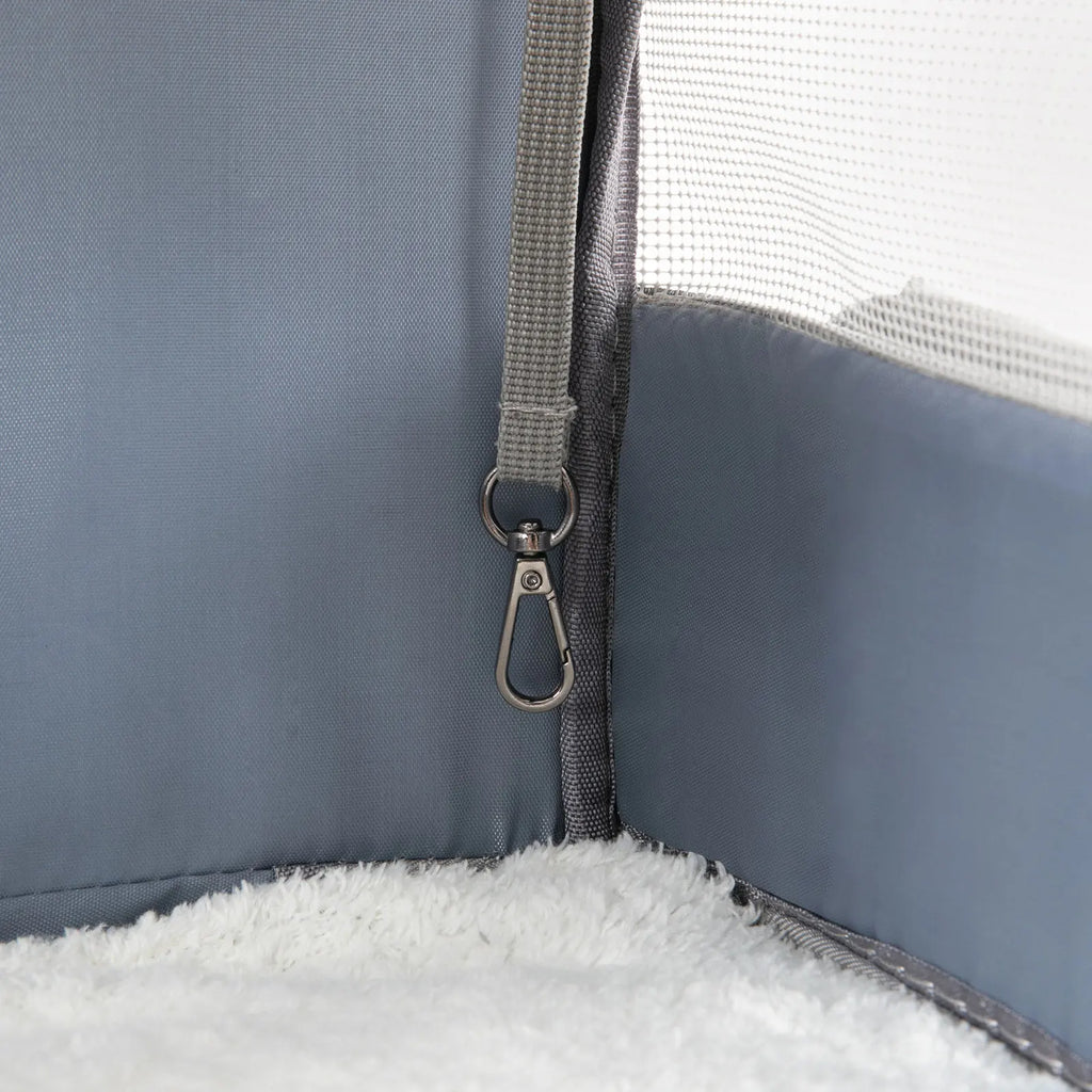 Double-Compartment Pet Rolling Carrier Cat Carrier w/Wheels Ventilated Design Pet Trolley Bag for 2 Pets Traveling, Camping