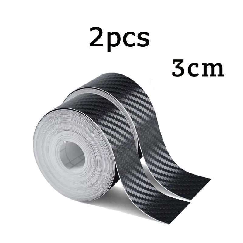 1-5m Nano Carbon Fiber Car Tape Sticker Door Mirror Protector Strip Waterproof Adhesive Protective Film DIY Accessory