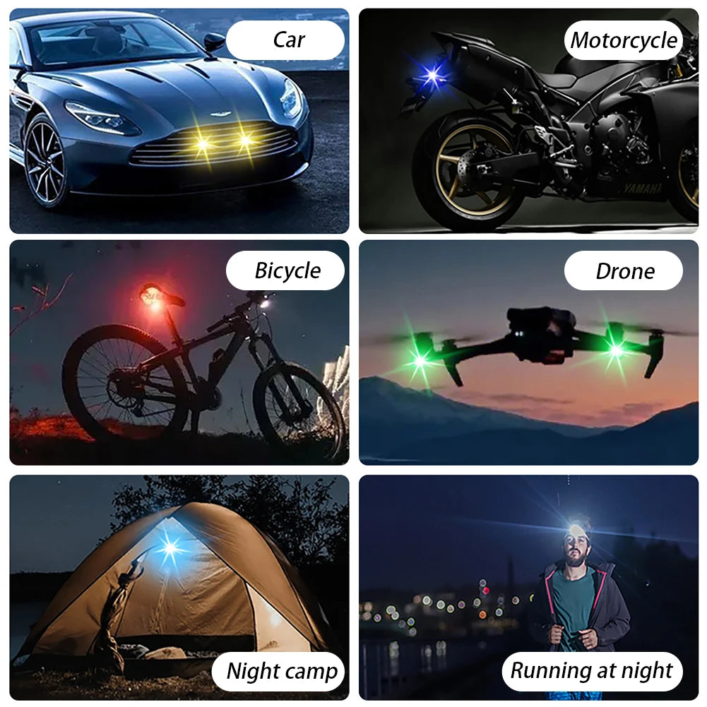 RGB Led Car Strobe Lights Motorcycle LED Flash Position Wireless Light Aircraft Airplane Helicopter Warning Lights Accessories