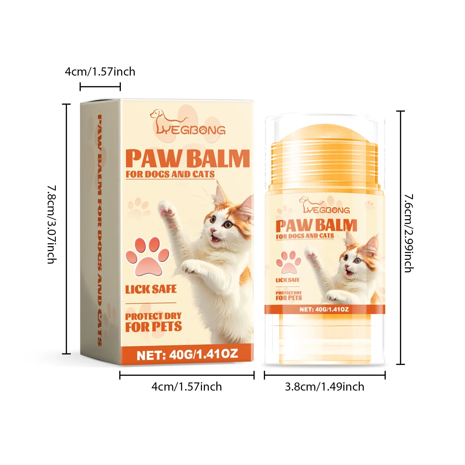 Yegbong Love Pet Paw Care Stick, Pet Foot Moisturizing Care, Anti-Cracking And Softening Foot Paw Care Cream