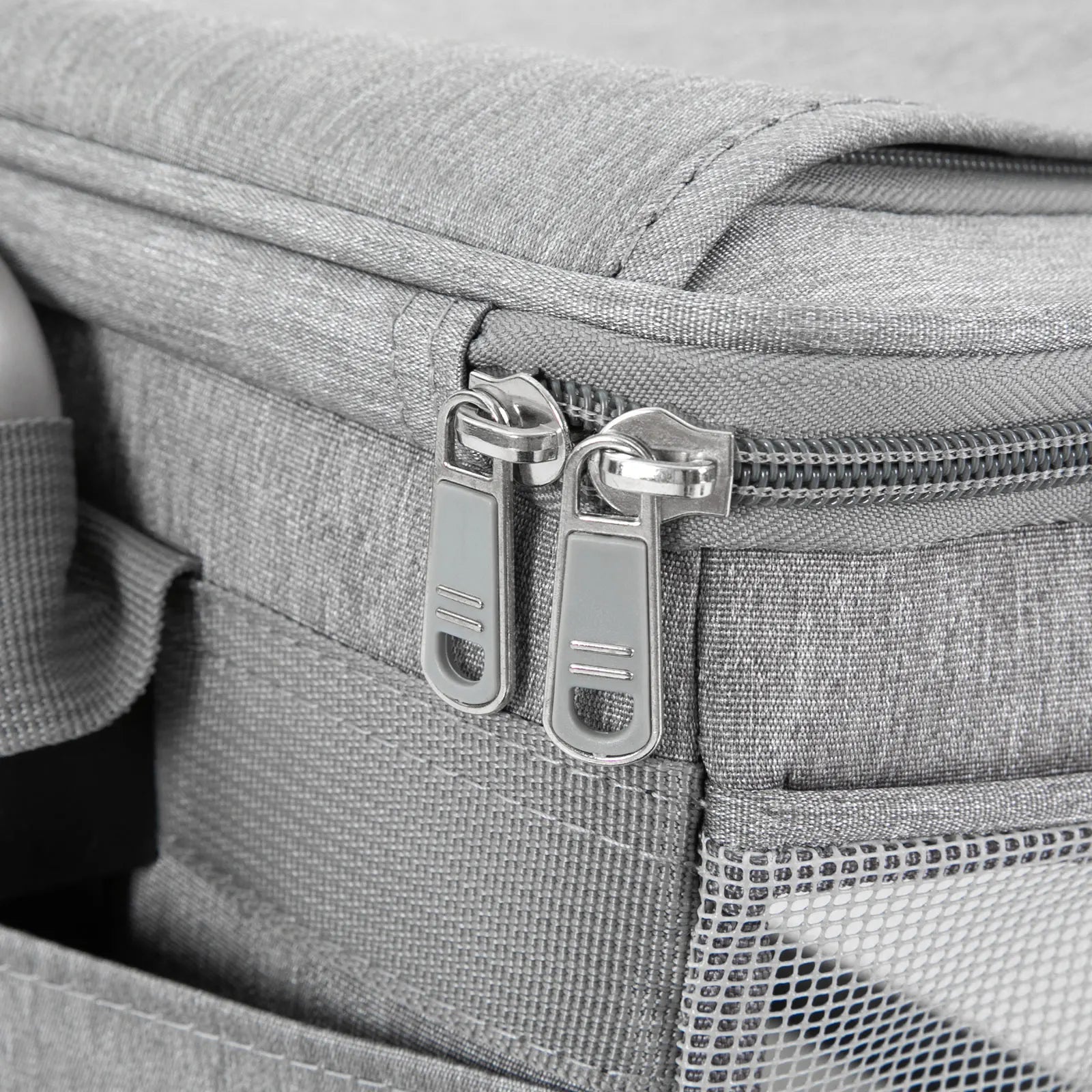 Double-Compartment Pet Rolling Carrier Cat Carrier w/Wheels Ventilated Design Pet Trolley Bag for 2 Pets Traveling, Camping