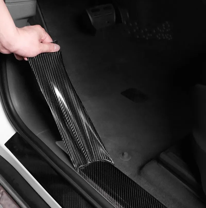 1-5m Nano Carbon Fiber Car Tape Sticker Door Mirror Protector Strip Waterproof Adhesive Protective Film DIY Accessory