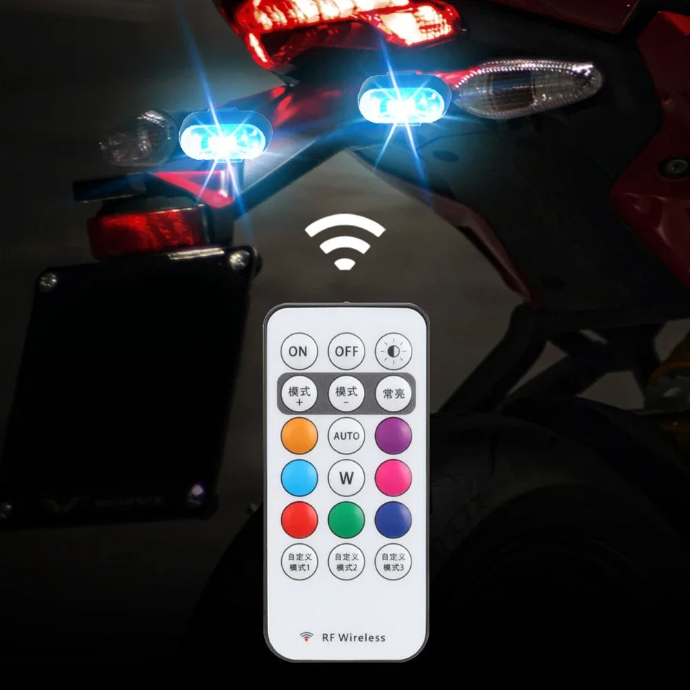 RGB Led Car Strobe Lights Motorcycle LED Flash Position Wireless Light Aircraft Airplane Helicopter Warning Lights Accessories