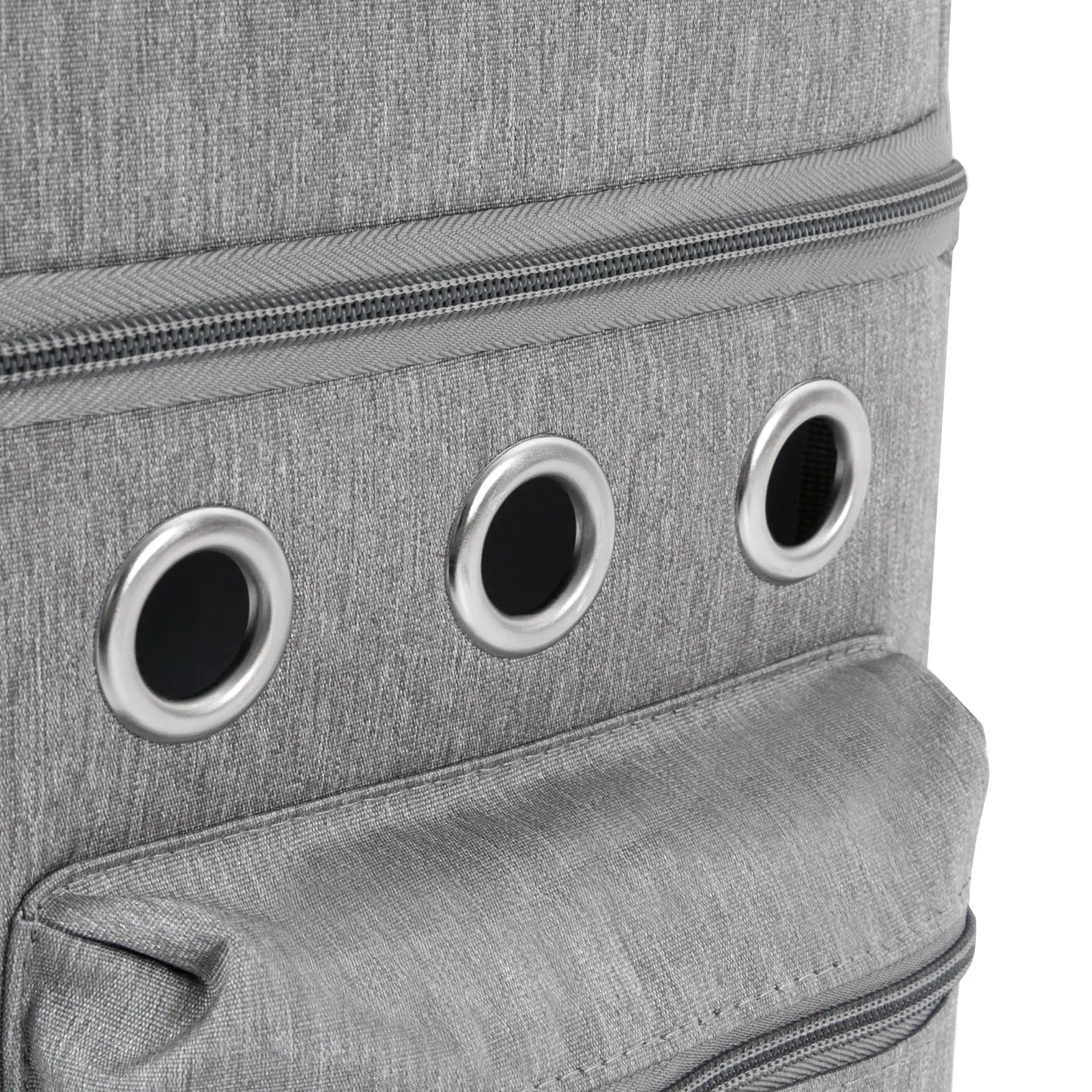 Double-Compartment Pet Rolling Carrier Cat Carrier w/Wheels Ventilated Design Pet Trolley Bag for 2 Pets Traveling, Camping