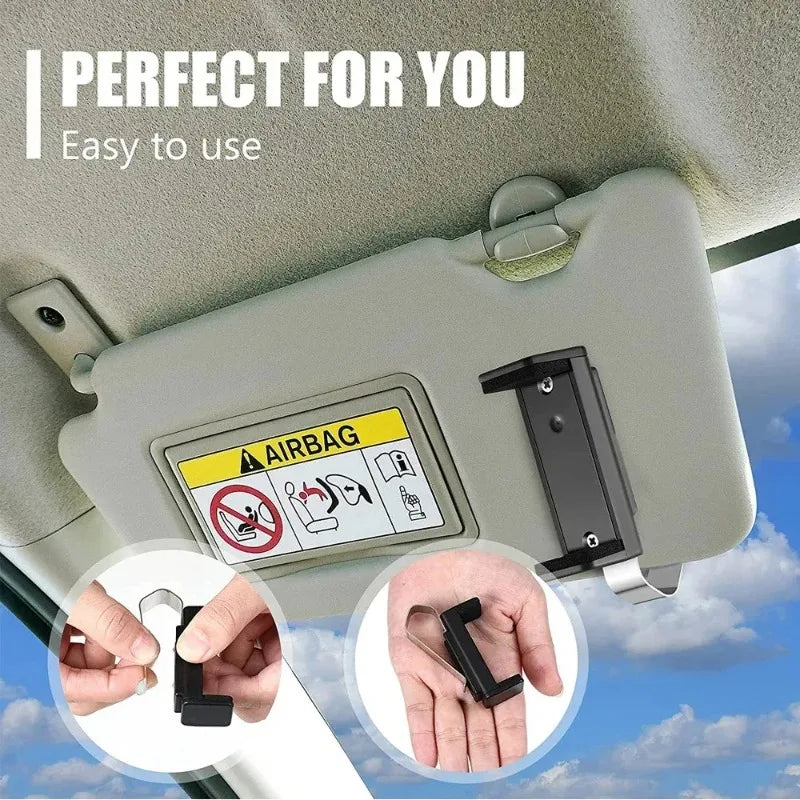Car Sun Visor Clip Holder, Remote for Garage Door Control, Keychain, Universal Car Interior Accessories