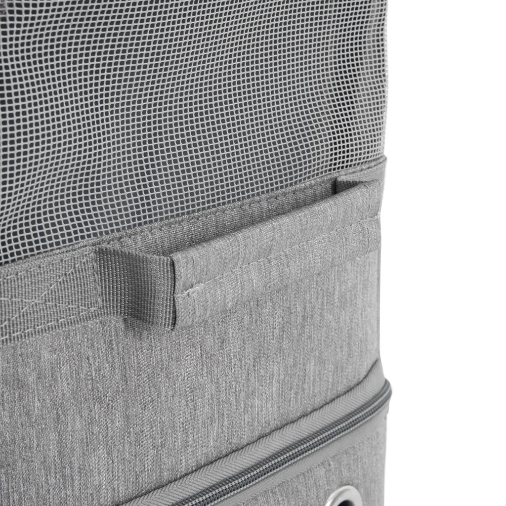 Double-Compartment Pet Rolling Carrier Cat Carrier w/Wheels Ventilated Design Pet Trolley Bag for 2 Pets Traveling, Camping