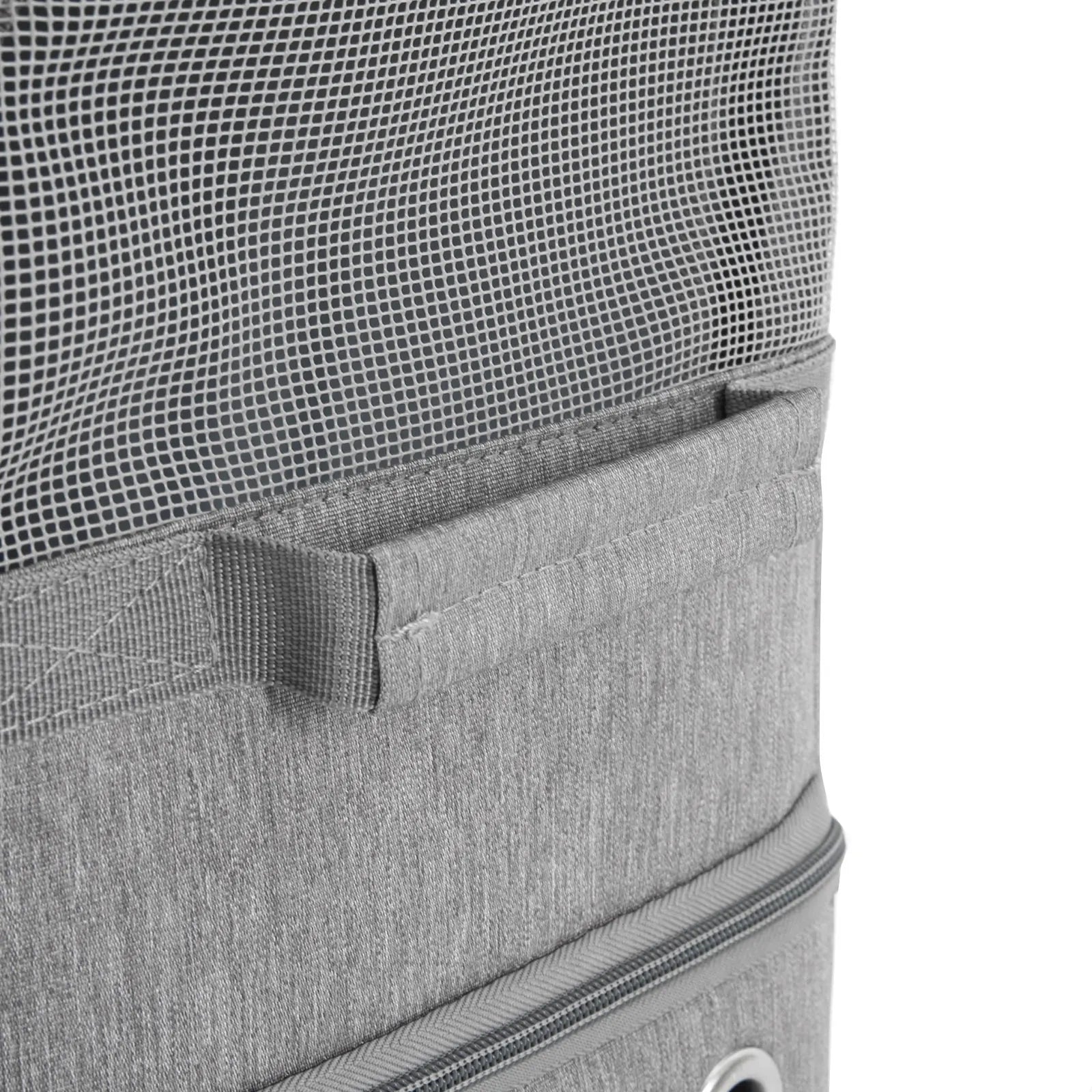 Double-Compartment Pet Rolling Carrier Cat Carrier w/Wheels Ventilated Design Pet Trolley Bag for 2 Pets Traveling, Camping