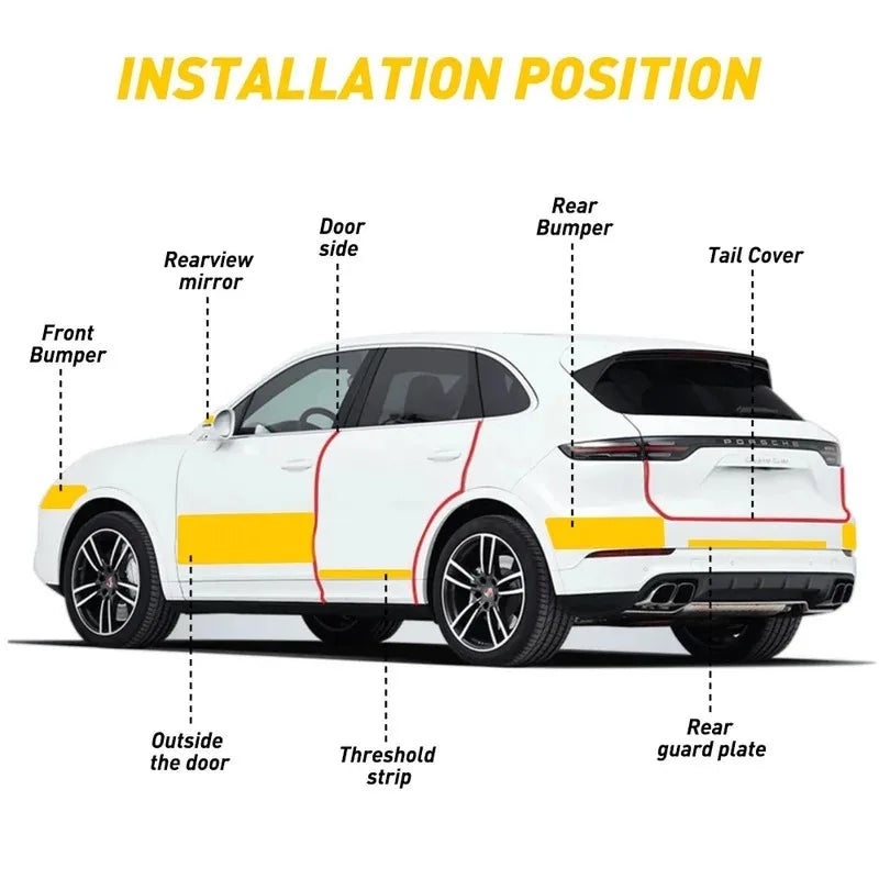 1-5m Nano Carbon Fiber Car Tape Sticker Door Mirror Protector Strip Waterproof Adhesive Protective Film DIY Accessory