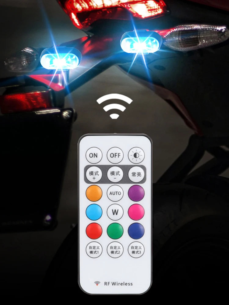 RGB Led Car Strobe Lights Motorcycle LED Flash Position Wireless Light Aircraft Airplane Helicopter Warning Lights Accessories