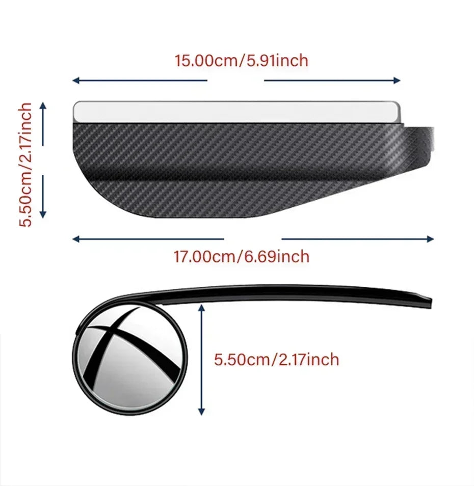 Car Accessories Rearview Mirror Rain Eyebrow Carbon Fiber Auto Side Mirrors Protector Blind Spot Mirror Visor Rain Shield