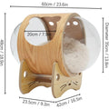 Luxury Cat Pod Bed, Wooden Frame with Clear Acrylic Dome & 3.9" Thick Cushion, Supports 18.7lb Pets (Ventilation Holes)