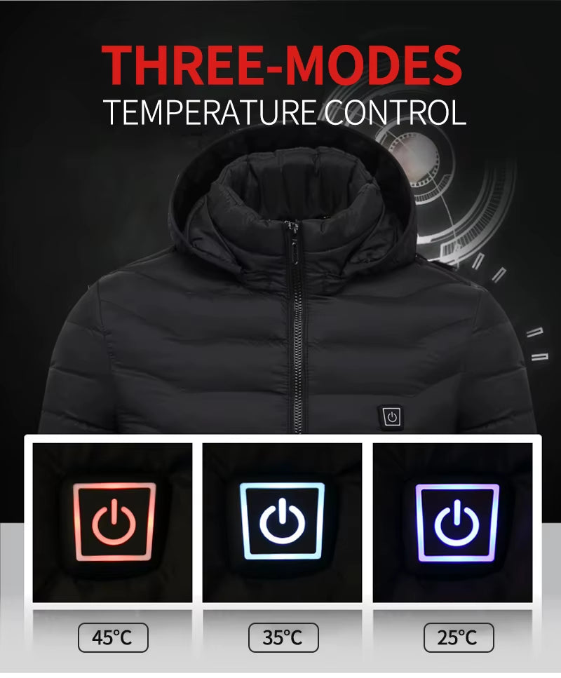 Men 25 Areas Heated Jacket Self Heated Jacket Men Women USB Heated Clothing Electric Heating Jackets Heated down Coat